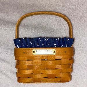 Longaberger 1998 Hostess Appreciation Basket w/Liner,Protector-Stationary Handle